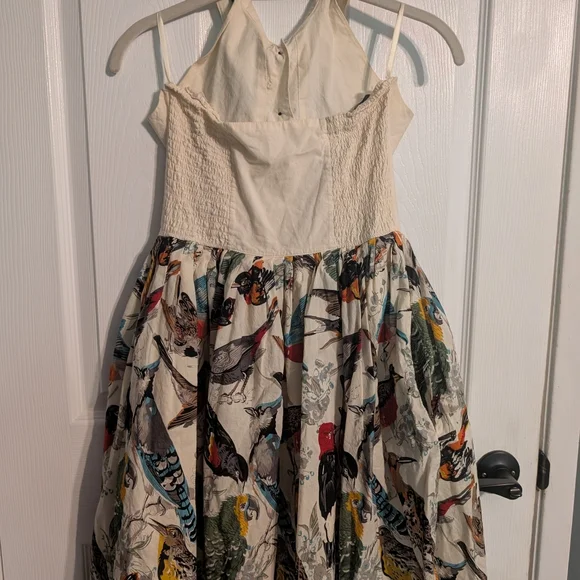 Trashy Diva By Candice Gwinn Birds Of A Feather Halter Bow Retro Dress Modcloth - Picture 5 of 6